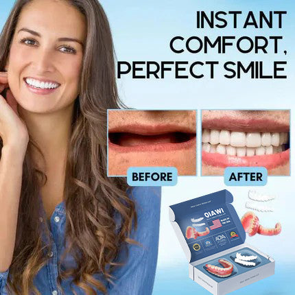 🦷 QIAWI™-Premium Custom Silicone Denture Set 👨⚕️ Dual Certification by the American Dental Association(ADA) & the U.S. Food and Drug Administration(FDA)