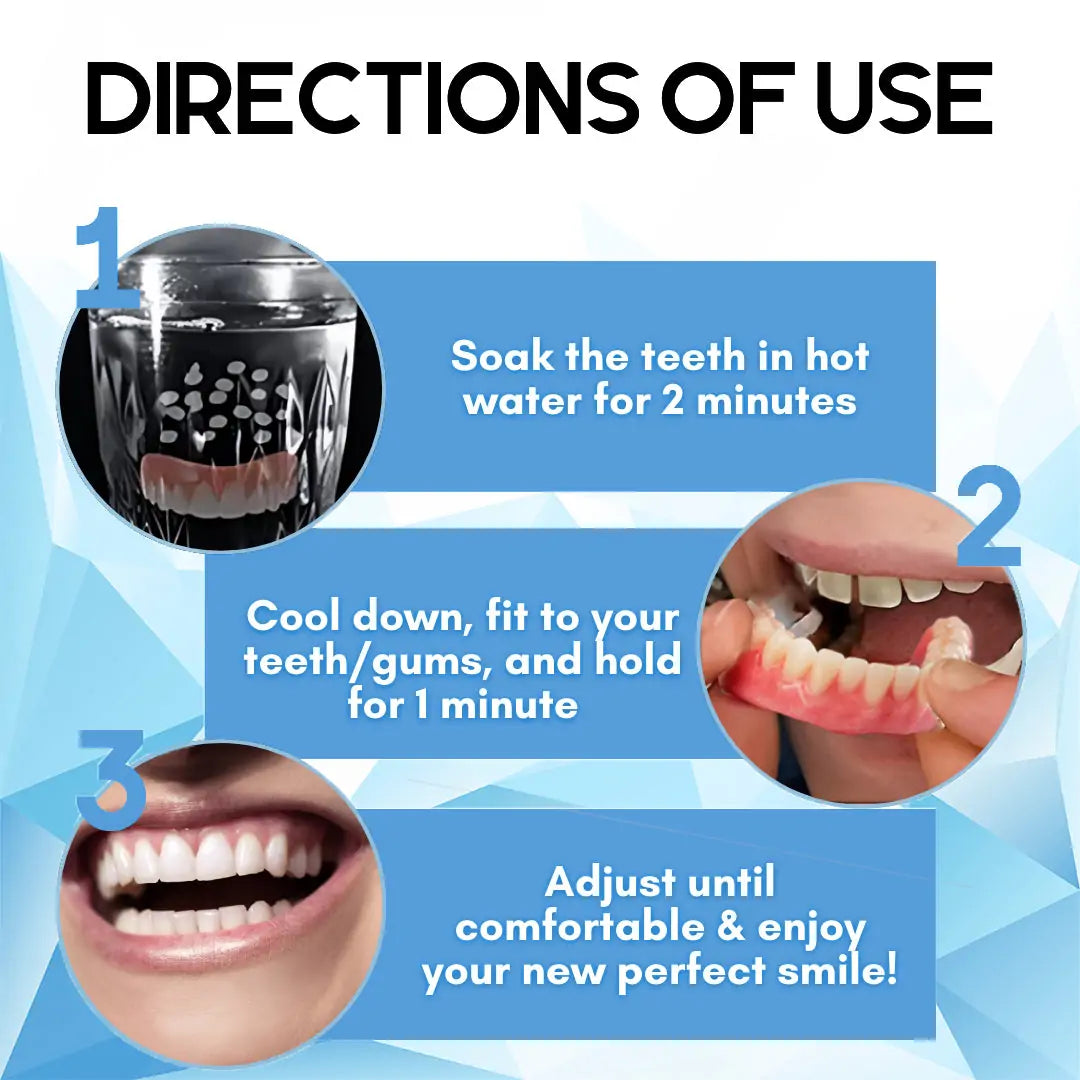 🦷 QIAWI™-Premium Custom Silicone Denture Set 👨⚕️ Dual Certification by the American Dental Association(ADA) & the U.S. Food and Drug Administration(FDA)