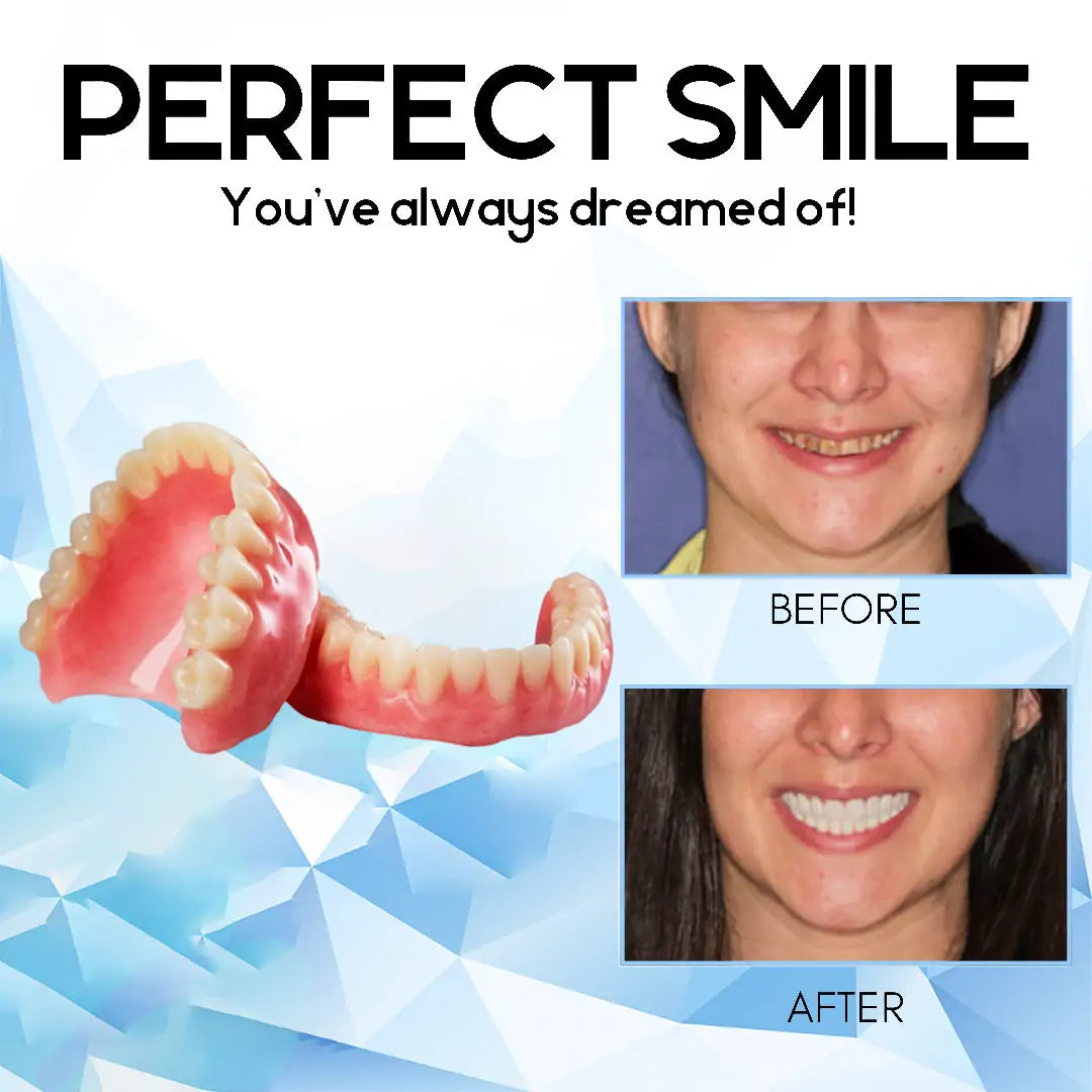 🦷 QIAWI™-Premium Custom Silicone Denture Set 👨⚕️ Dual Certification by the American Dental Association(ADA) & the U.S. Food and Drug Administration(FDA)