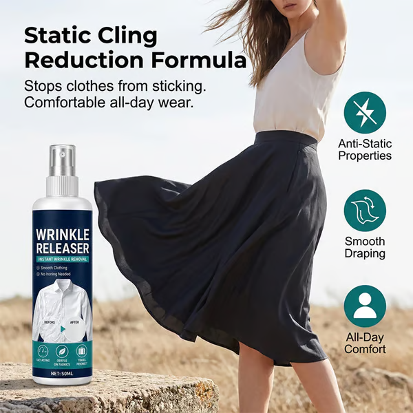 👔✨ Instant wrinkle release – no iron, travel-ready, static-free & fresh.