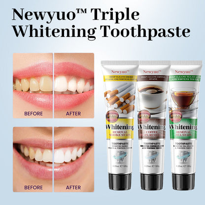 Newyuo™ Triple Whitening Toothpaste, Brightening & Stain Removal & Freshening Breath