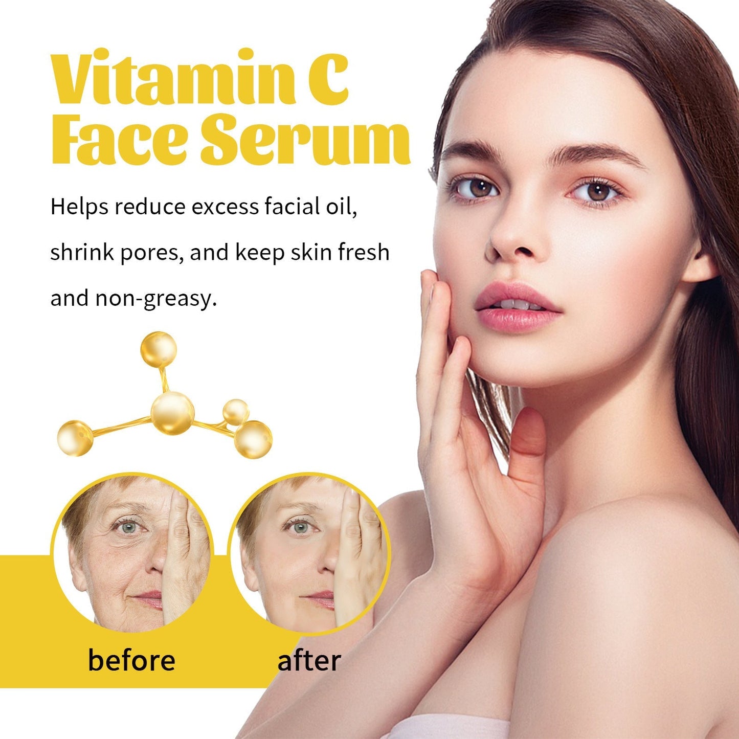 BBOJI™ Serum Vitamin C Facial Serum Lightens Fine Lines Firms and Smoothes Moisturizes Skin Anti-Aging Essence