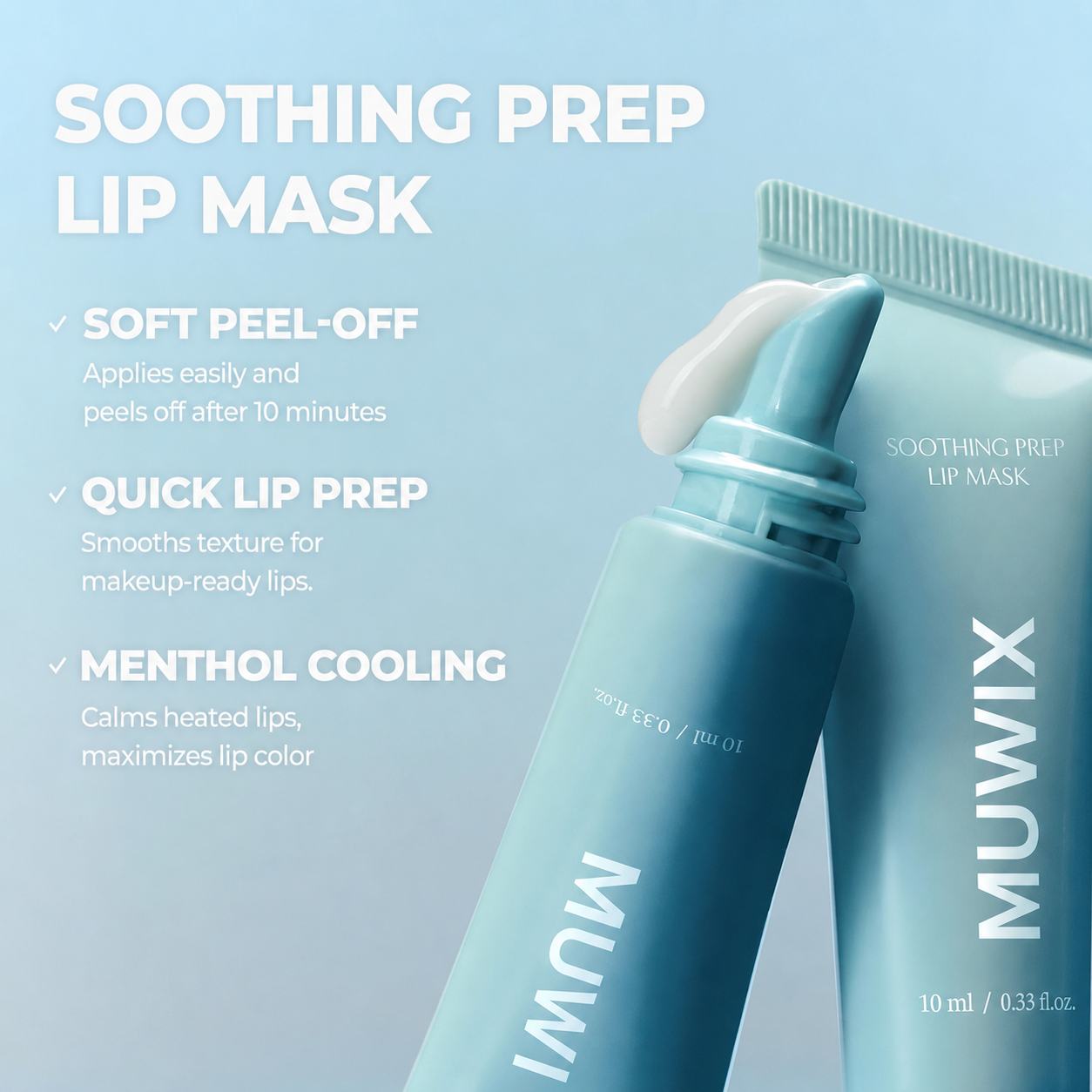 MUWIX Soothing Prep Lip Mask | Gentle Peel-Off Lip Mask for Dead Skin & Flakes