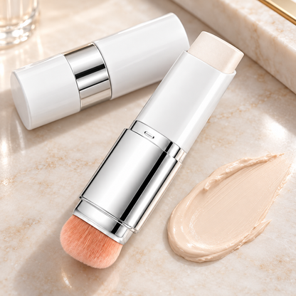 Lightweight Hydrating Foundation Stick with Built-In Brush