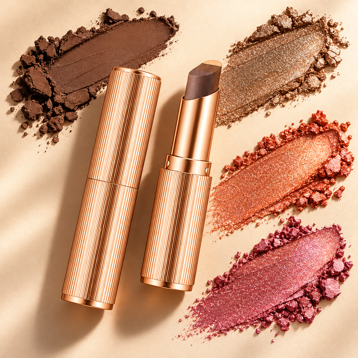 3-Color Gradient Eyeshadow Stick with Matte & Shimmer Finish