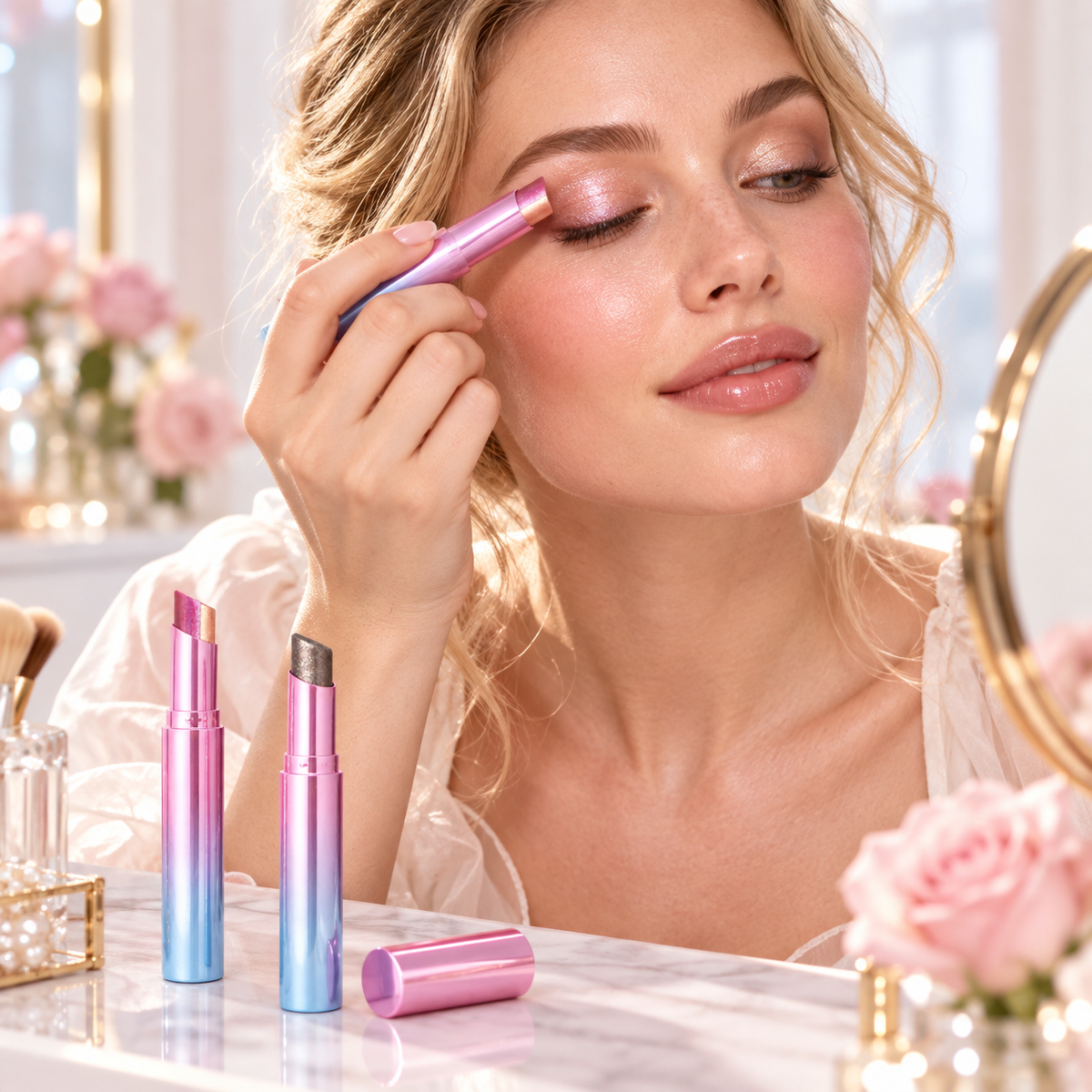 Three-Tone Gradient Shimmer Eye Shadow Stick