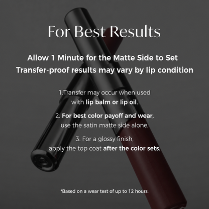 Perfect Twin Lip — Dual-Ended Liquid Lipstick with Velvet Matte Color and Glossy Shine